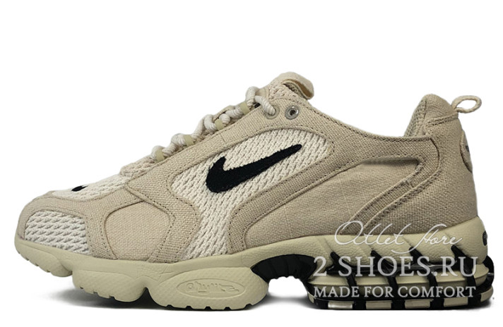 Кроссовки Nike Air Zoom Spiridon Cage 2 Stussy Fossil CQ5486-200 бежевые