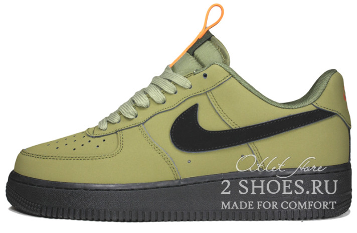 Кроссовки Nike Air Force 1 Low Winter Medium Olive Black Starfish  зеленые