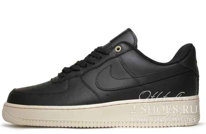 Кроссовки Nike Air Force 1 Low Black Pack White CU6675-001 черные, кожаные