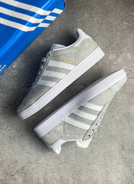 Кроссовки Adidas Gazelle Grey White живое фото 1