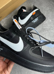Кроссовки Nike Air Force 1 Low Off White Cone Black живое фото 3