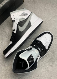 Кроссовки Nike Air Jordan 1 Mid White Shadow живое фото 2