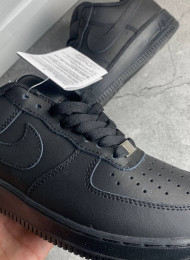 Кроссовки Nike Air Force 1 Low Total Black Leather живое фото 3