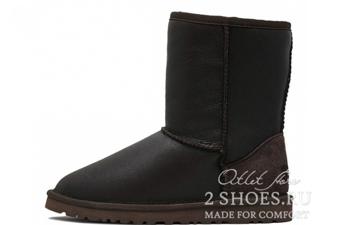 Ugg Australia Classic Short Metallic Chocolate  коричневые, кожаные